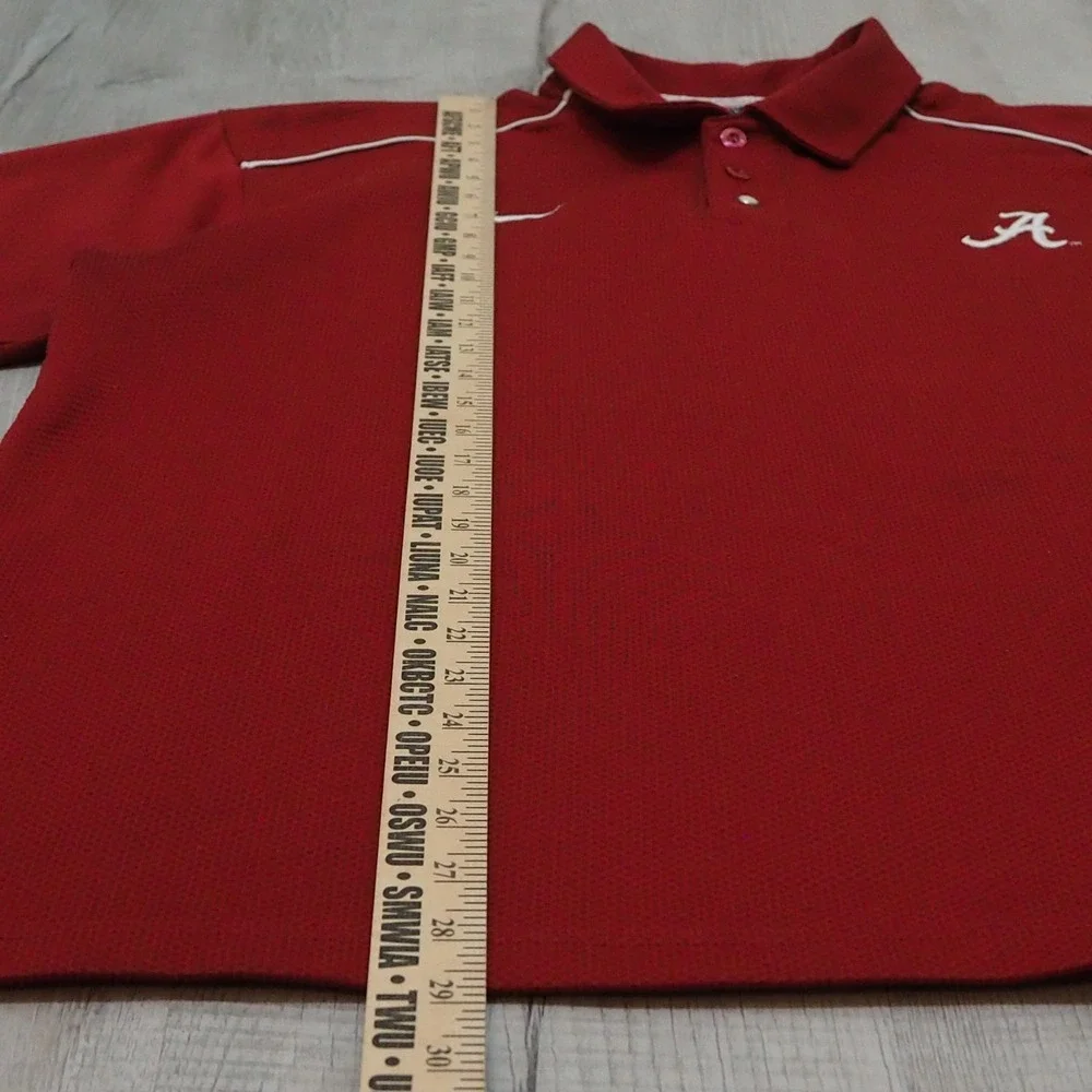 Alabama‎ Crimson Tide Nike Mens Large Thermal Knit Red Polo Shirt Team Apparel